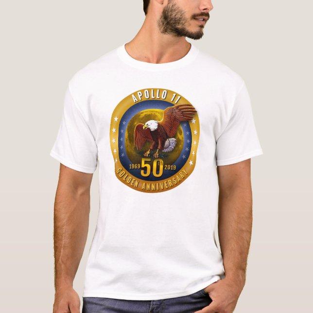 T-shirt Cinquantième anniversaire Eagle d'or d'Apollo 11 (Devant)
