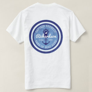 T-shirt cinquantième Capitaine Nautical Rope Anchor Helm