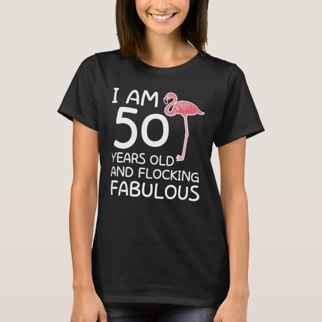 T-shirt Cinquantième flocage d'anniversaire de Flamant (Devant)