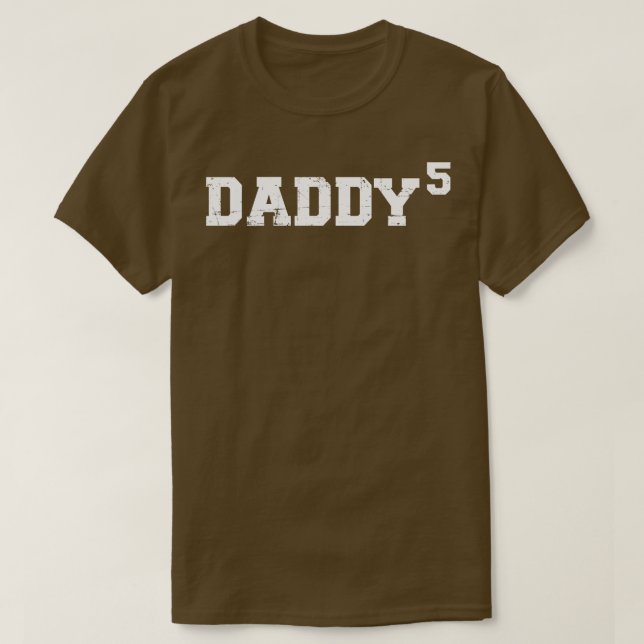 T-shirt Cinquième 5ème papa papa papa de cinq enfants fête (Design devant)