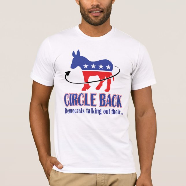 T-shirt Circle Back - Démocrates discutant de leur âne (Devant)