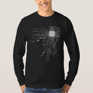 T-shirt Circuit imprimé d'ordinateur d'électronique amusan