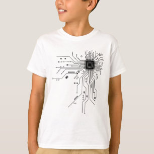 T-shirt Circuit imprimé d'ordinateur d'électronique amusan