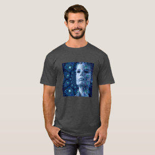 T-shirt Circuit imprimé humain IA Cyberpunk