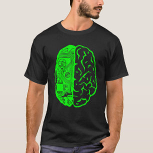 T-shirt Circuit imprimé ordinateur et cerveau Apprentissag