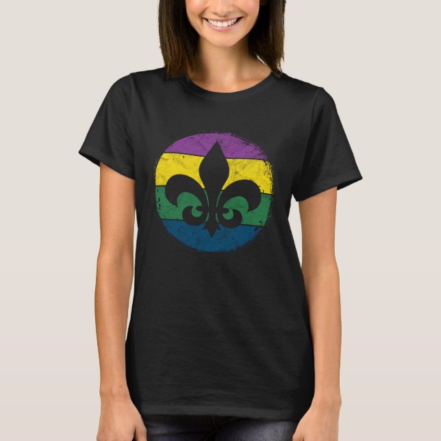 T-shirt Circular Jester Hat Silhouette  Mardi Gras Masquer (Devant)