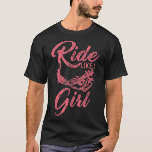 T-shirt Circuler Comme Une Fille Motocross Dirt Bike Rider