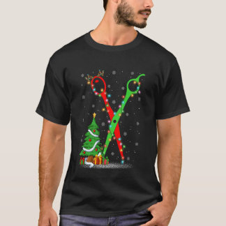 T-shirt Ciseaux de coiffeur Lumières de sapin de Noël Coif