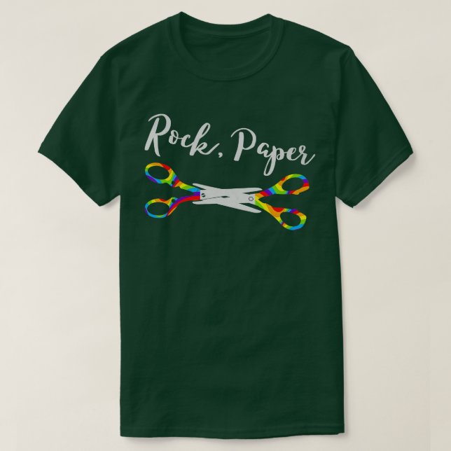 T-shirt Ciseaux de papier de roche LGB Rainbow Couple Lesb (Design devant)