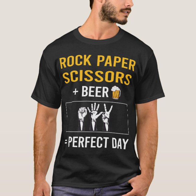 T-shirt Ciseaux de papier roche de la fête de la bière (Devant)