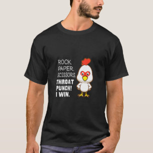 T-shirt Ciseaux de papier roche Throat Punch I Win Vêtemen