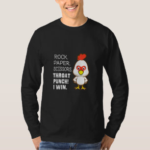 T-shirt Ciseaux de papier roche Throat Punch I Win Vêtemen