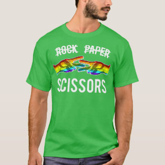 T-shirt Ciseaux de papier rock Lesbian Pride Rainbow LGBT 