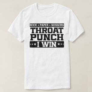 T-shirt Ciseaux de papier rock Throat Punch I Win, Drôle