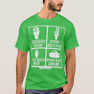 T-shirt Ciseaux Papier Rocher Curling Funny Curler 2