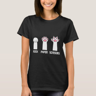 T-shirt Ciseaux Papier Rocher Pâtes de chat Jeu mignonne P