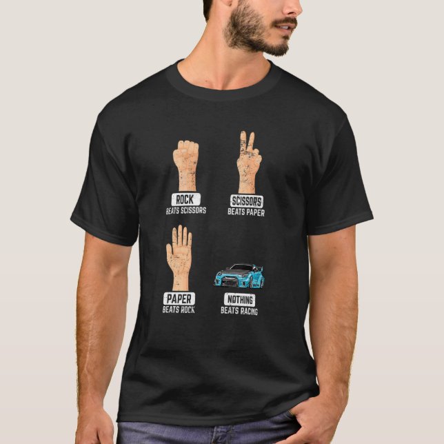 T-shirt Ciseaux Papier Rocher Rien De Mieux Que Racer (Devant)