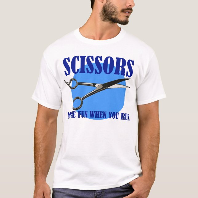 T-shirt Ciseaux - plus d'amusement quand vous courez - (Devant)