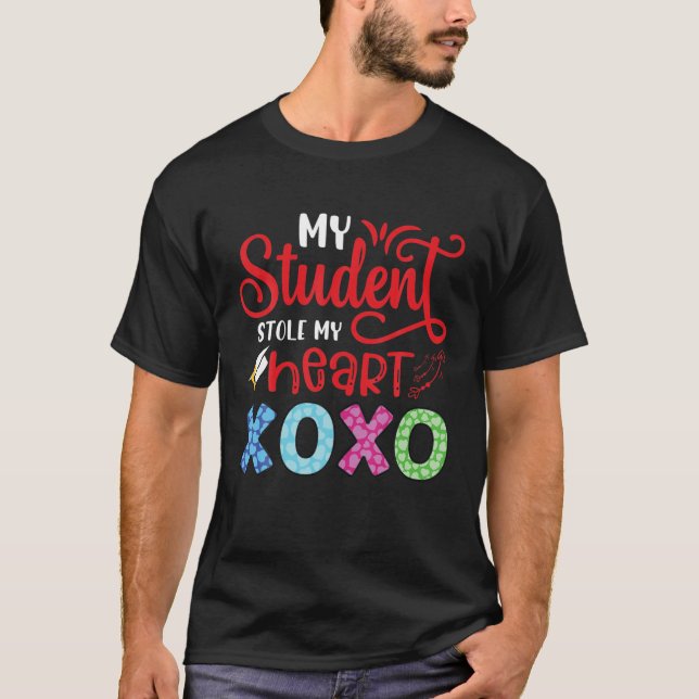 T-shirt Citation amusante de l'enseignant Valentine's Day  (Devant)