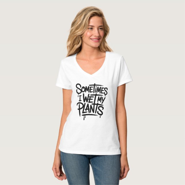 T-shirt Citation amusante du Plante de jardinage (Devant entier)