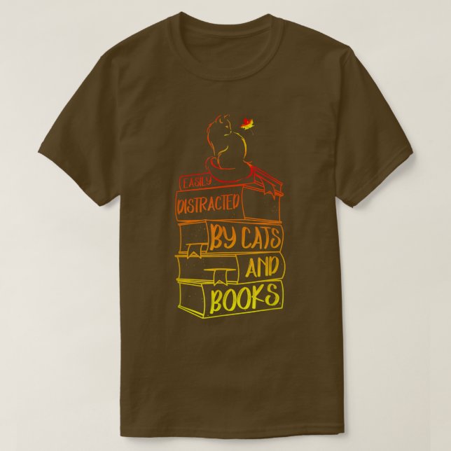 T-shirt Citation Amusante Lover De Livre Facilement Distra (Design devant)