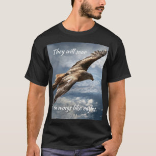 T-shirt Citation Bible Motivation De L'Aigle En Plein Esso