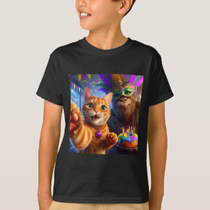 T-shirt Citation Bigfoot Chat Mardi Gras Drôle Selfie _2