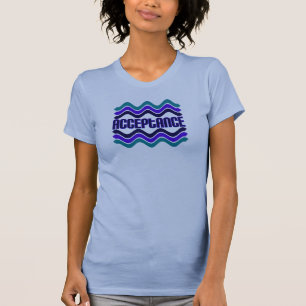 T-shirt Citation d'acceptation en bleu vert violet