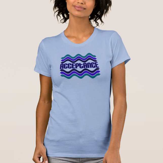 T-shirt Citation d'acceptation en bleu vert violet (Devant)