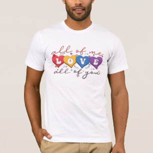 T-shirt Citation d'amour de cœur coloré
