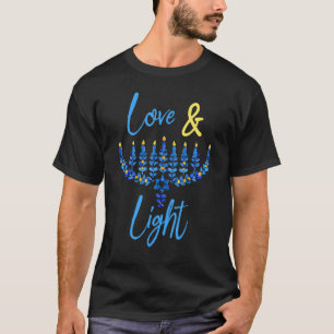 T-shirt Citation d'amour et de lumière de Hanukkah juive C