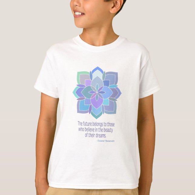 T-shirt Citation de beauté Mandala Roosevelt (Devant)