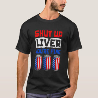 T-shirt Citation de bière à boire pour le 4 juillet