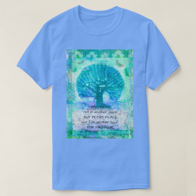 T-shirt Citation de bonheur inspirant Walt Whitman (Design devant)