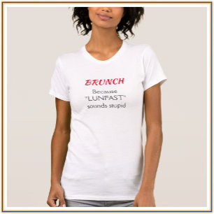 T-shirt Citation de brunch noir et rouge amusant