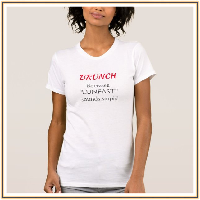 T-shirt Citation de brunch noir et rouge amusant (Créateur téléchargé)