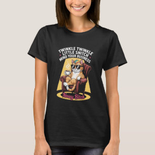 T-shirt Citation de café de chat drôle Attitude de délateu