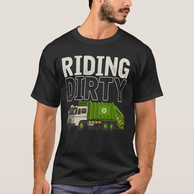 T-shirt Citation de camion-poubelle Jour-poubelle Trucker (Devant)