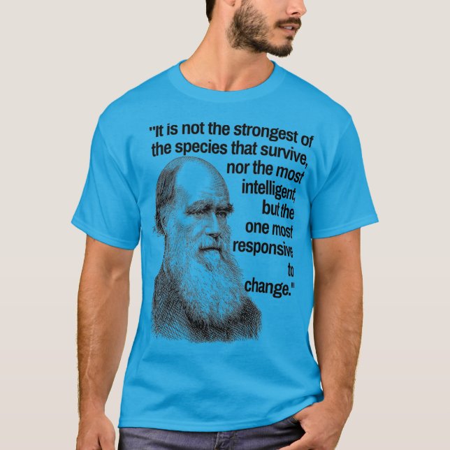 T-shirt Citation de Charles Darwin Evolution Pro Science (Devant)