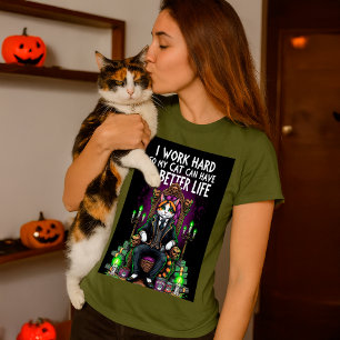 T-shirt Citation de chat drôle éffrayante   Le chat est le