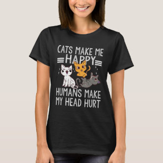 T-shirt Citation de chat Les chats me rendent heureux Les 
