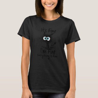 T-shirt Citation de chat noir C'est bien Je suis bien Tout