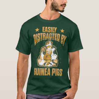 T-shirt Citation De Cochon De Guinée Facilement Distraite
