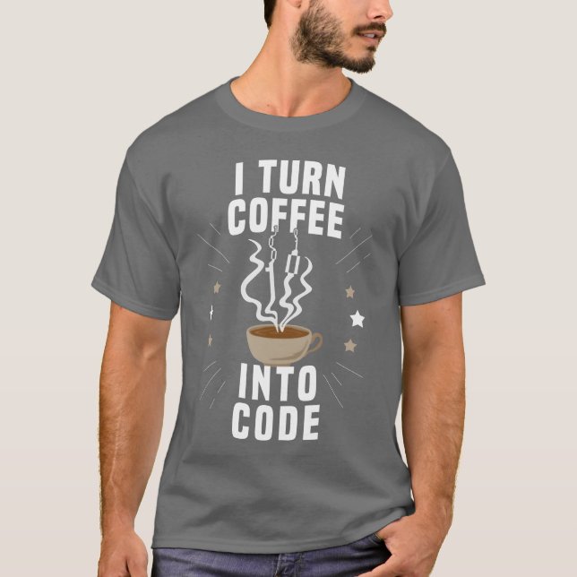 T-shirt Citation de code pour un café de programmeur vinta (Devant)