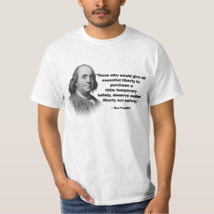 T-shirt Citation de contrôle des armes de Ben Franklin -