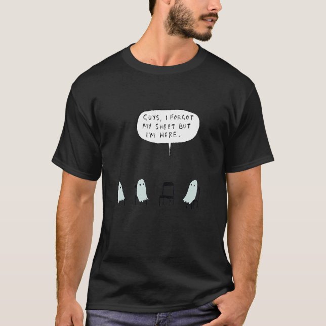 T-shirt Citation de fantôme gars j'ai oublié ma feuille ma (Devant)