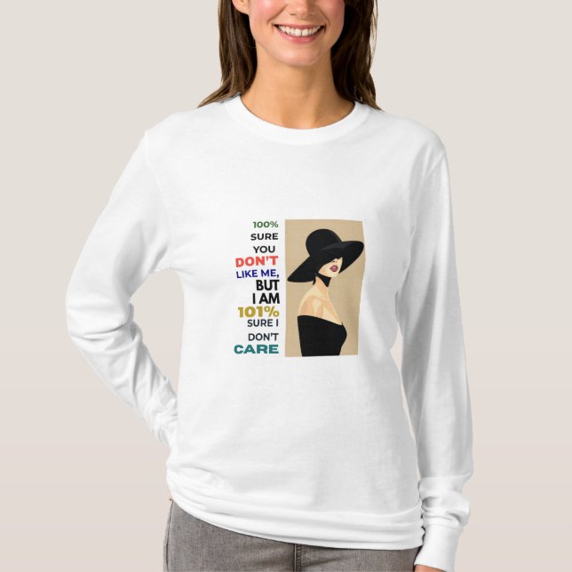 T-shirt Citation de femme Sassy Confident - 101% Sure ID o (Devant)