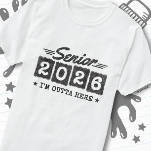 T-shirt Citation de fin d'études Senior 2026 de style rétr