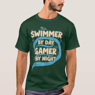 T-shirt Citation de jeu Humour de natation Nageur de jour