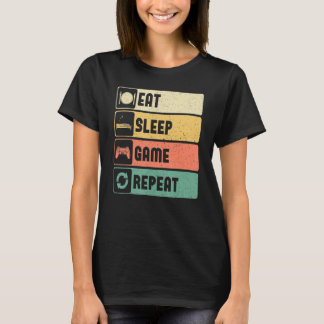T-shirt Citation de joueur amusant Manger Jeu de sommeil R